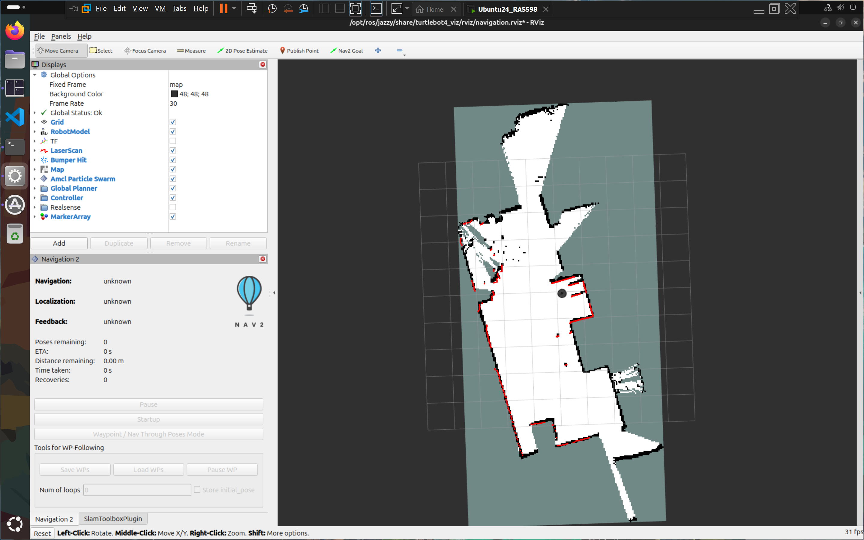 SLAM map generated in RViz